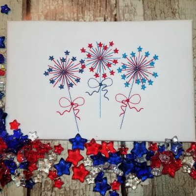 fourth july sparklers embroidery